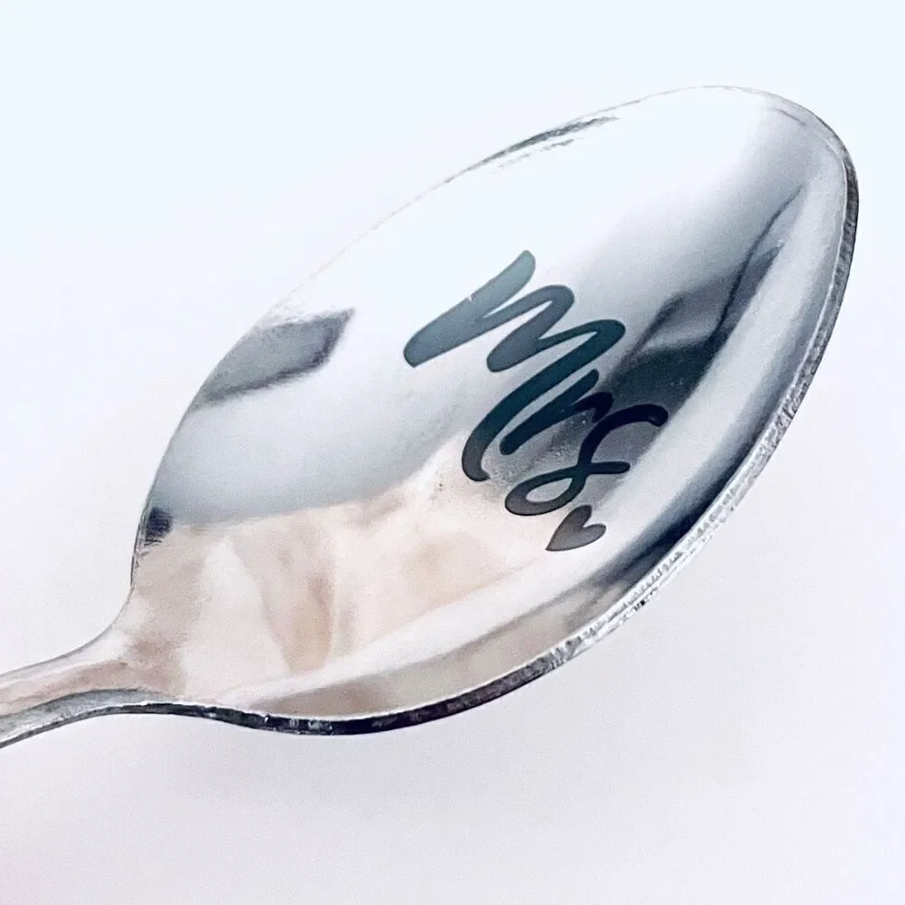 NWT 2 pc set Mr. & Mrs. Stainless Steel Spoons Anniversary,Valentine’s Gift
